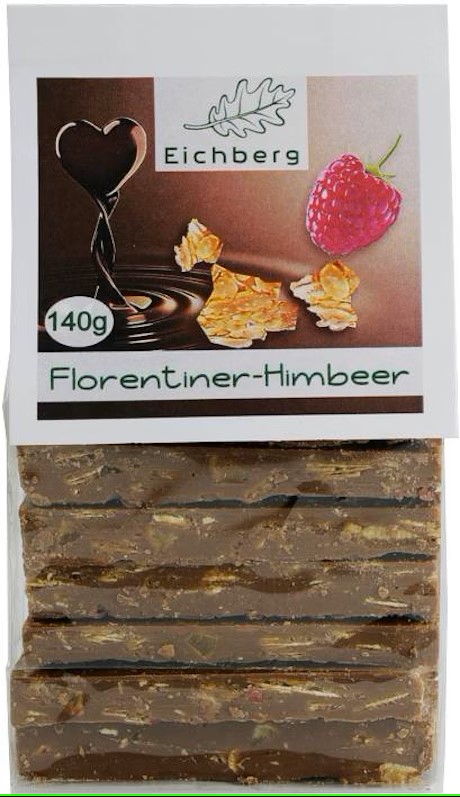 Bruchschokolade Florentiner-Himbeer 140g