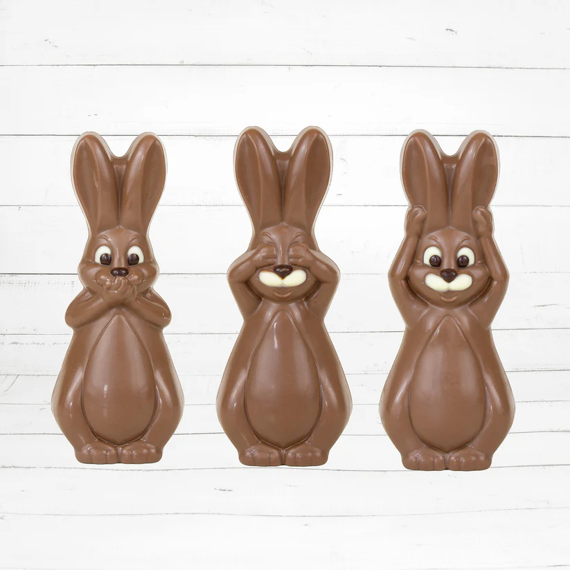 Hase Alina assortiert - sag nichts, hör nichts - seh nichts - je 100g/Verkaufseinheit 9 Stück