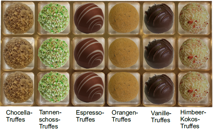 18 exklusive Truffes ohne Alkohol